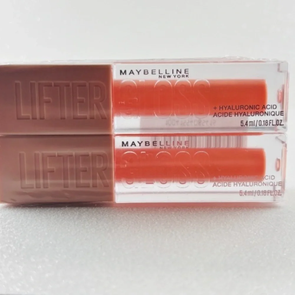2 x Maybelline Lifter Gloss + Hyaluronic Acid Lip Gloss- 022 Peach Ring